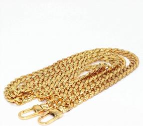 img 3 attached to 👜 Stylish WEICHUAN 47" DIY Iron Flat Chain Handbag Straps - Cross Body Replacement Accessories with Metal Buckles (Gold)