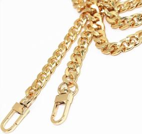 img 2 attached to 👜 Stylish WEICHUAN 47" DIY Iron Flat Chain Handbag Straps - Cross Body Replacement Accessories with Metal Buckles (Gold)