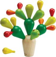 🌵 плантойс деревянная кактус-игрушка для балансировки и стекания (4101) - изготовлена из каучукового дерева с использованием нетоксичных красок и красителей для устойчивого и весёлого игрового времени. логотип
