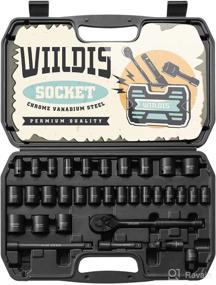 img 4 attached to 🔧 WIILDIS 33-Piece Impact Socket Set, 3/8" Drive with 72 Teeth Reversible Ratchet Wrench - CR-V, 6 Point, SAE/Metric, 5/16"-7/8" & 6mm-24mm - Mechanic Tool Kits for Men