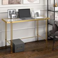 48'' wide rectangular desk in brass: inez - perfect for home office! logo