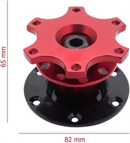 img 3 attached to MASO Universal Quick Release Snap Off Steering Wheel Boss Hub Race/Rally/Motorsport (Red) Interior Accessories