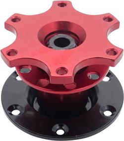 img 4 attached to MASO Universal Quick Release Snap Off Steering Wheel Boss Hub Race/Rally/Motorsport (Red) Interior Accessories