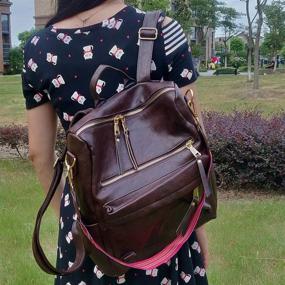 img 3 attached to Backpack Convertible Colorful Shoulder Handbags Women's Handbags & Wallets ~ Fashion Backpacks