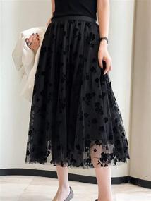 img 3 attached to Women Tulle Elastic Layered Floral Women's Clothing : Skirts