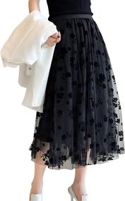 img 4 attached to Women Tulle Elastic Layered Floral Women's Clothing : Skirts