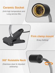img 2 attached to 🔥 Versatile Reptile Heat Lamp Stand | Adjustable Switch, 360° Rotatable Hose Clips | Ideal for Bearded Dragon, Turtle, Lizard, Snake | Perfect for Aquariums, Chameleons, Amphibians | (Bulb NOT Included)