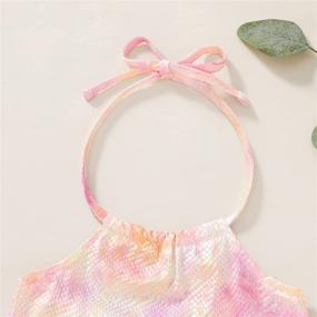 img 1 attached to Adorable Pineapple Printed Backless Halter Baby Girl's One 🍍 Piece Swimsuit for Infants and Toddlers - Perfect for Beach Time