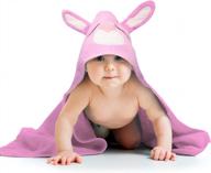 bamboo baby hooded towel with ears for boys & girls - ultra soft & absorbent liname bath towels for babies, toddlers, infants (rabbit) логотип
