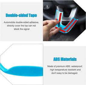 img 2 attached to Voodonala Baby Blue Steering Wheel 🔵 Cover Trim for Dodge Challenger Charger 2015-2022, 4pcs