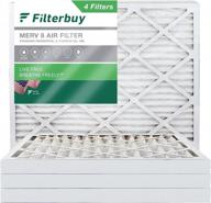 14x20x2 merv 8 dust defense air filter 4-pack, pleated hvac ac furnace replacement (actual size 13.50 x 19.50 x 1.75 inches) logo