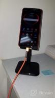 img 1 attached to Compatible Cell Phone Stand Holder For Desk - Fits All Smart Phones | Apiker, Black review by Roman Niko
