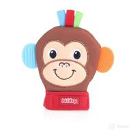 nuby happy handimals teething mitten: monkey-themed comfort for soothing your baby's teething pain logo