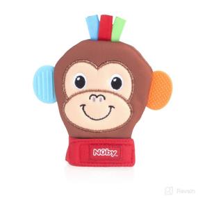 img 4 attached to Nuby Happy Handimals Teething Mitten: Monkey-Themed Comfort for Soothing Your Baby's Teething Pain