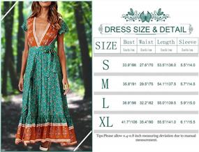 img 2 attached to Women'S Summer Wrap Dress: Bohemian Floral Print, V-Neck High Split Maxi - S-XL