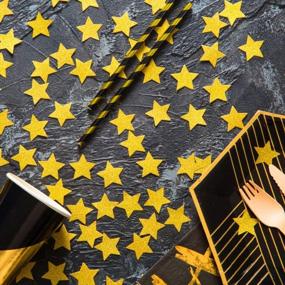img 3 attached to MOWO Glitter Five Stars Paper Confetti: Stunning Glitter Gold Wedding Party Decor - 1.2’’ Diameter, 200pc!