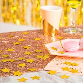 img 1 attached to MOWO Glitter Five Stars Paper Confetti: Stunning Glitter Gold Wedding Party Decor - 1.2’’ Diameter, 200pc!