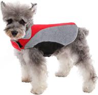 🐶 migohi dog winter coat: reversible fleece jacket with harness hole for small medium large dogs – keep your pet warm in cold weather, red s логотип