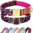 didog cute dog collar for small medium large dogs, female flower dog collar adjustable for girls, spring & summer dog collar with special heart fruit pattern, black, m logo