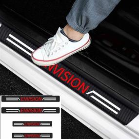 img 4 attached to JYCars 4 Pcs For Buick Envision Door Sill Protector Reflective 4D Carbon Fiber Sticker Decoration Door Entry Guard Door Sill Scuff Plate Stickers Accessories For Envision