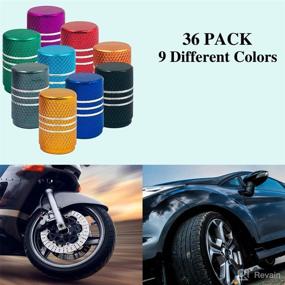 img 3 attached to FineGood 36 PCS Aluminium Tire Valve Stem Caps: Universal Covers for Cars, Bikes, Trucks, SUVS, Motorcycles