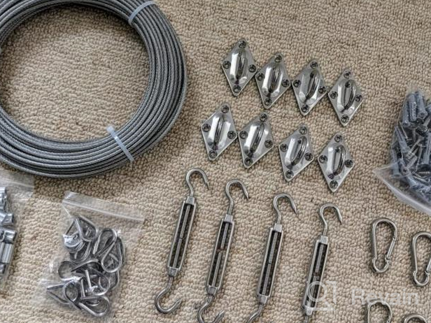 img 1 attached to TooTaci Triangle Sun Shade Sail Hardware Kit With 1/8" Cable Wire Rope 50Ft,1/8 Rope Clamps,T316 Stainless Steel Marine Grade 6Inch For Garden Shade Sail,Outdoor Canopy Sail,Patio Sun Shade Sails review by Leonard Babers