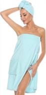 women's terry cloth bath wrap with adjustable spa towel and hair towel by orrpally logo