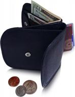 👛 minimalist leather folding wallet in black - small size logo