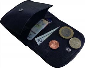 img 2 attached to 👛 Minimalist Leather Folding Wallet in Black - Small Size