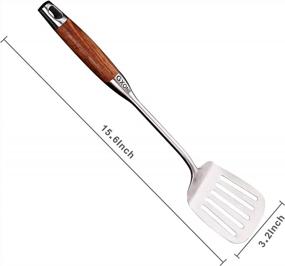 img 3 attached to GXONE 304 Stainless Steel Wok Spatula With Wooden Handle - Heat Resistant And Durable (15.7 Inches), Silver