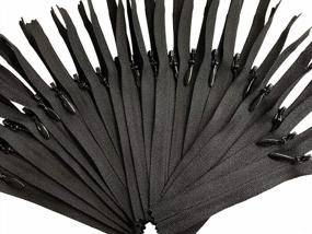 img 1 attached to Невидимые черные молнии YKK (скрытые) для одежды и поделок - закрытое дно - цвет черный - сделано в США (25 молний в упаковке) (8 дюймов)