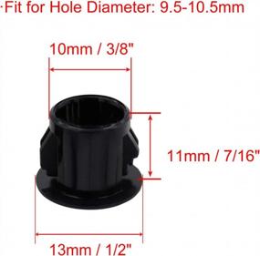 img 3 attached to VictorsHome Hole Plugs Plastic 10Mm (3/8") Fit For 9.5-10Mm Diameter Locking Hole Tube Flush Type Panel Plugs Fastener Cover For Kitchen Cabinet Furniture Black 50 Pcs