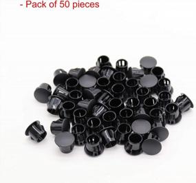 img 1 attached to VictorsHome Hole Plugs Plastic 10Mm (3/8") Fit For 9.5-10Mm Diameter Locking Hole Tube Flush Type Panel Plugs Fastener Cover For Kitchen Cabinet Furniture Black 50 Pcs