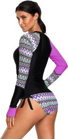 img 2 attached to 👙 REKITA Women's Rashguard Tankini Swimsuit: Stylish Swimwear and Cover-Ups for Women