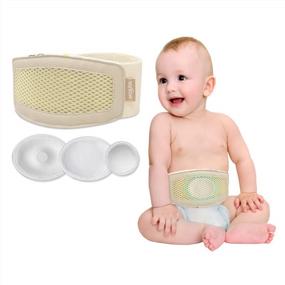 img 4 attached to Comfortable Umbilical Hernia Support Band For Infants - Adjustable Belly Button Binder For Newborns
