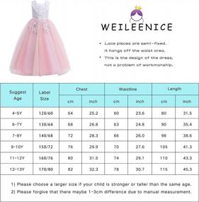 img 3 attached to Big Girls Lace Bridesmaid Dress Flower Kid Wedding Ball Gown Toddler Princess Pageant Evening Dresses By Weileenice