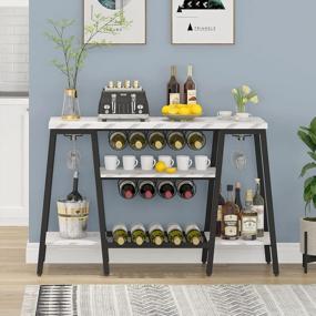 img 3 attached to Stylish And Functional HOMYSHOPY Wine Rack Table For Elegant Wine Storage And Entertaining At Home