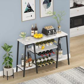 img 2 attached to Stylish And Functional HOMYSHOPY Wine Rack Table For Elegant Wine Storage And Entertaining At Home