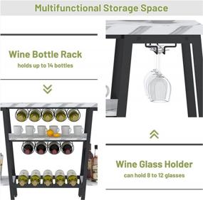 img 1 attached to Stylish And Functional HOMYSHOPY Wine Rack Table For Elegant Wine Storage And Entertaining At Home