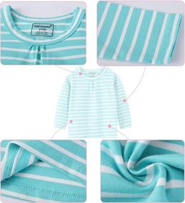 img 2 attached to 🌸 Flower Unicorn Stripe Girls' Long Sleeve T Shirts: Vibrant Tops for Girls