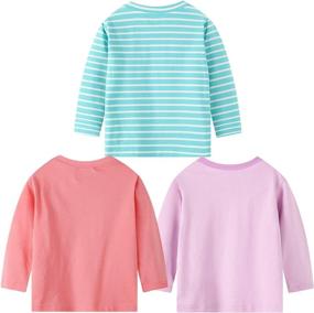 img 3 attached to 🌸 Flower Unicorn Stripe Girls' Long Sleeve T Shirts: Vibrant Tops for Girls