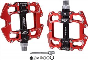 img 4 attached to JGbike PD-XM521 Bicycle Cycling Bike Pedals,Lightweight Non-Slip Platform Pedals,Sealed 3 Bearing Flat Pedals For BMX MTB Touring Bike,Mountain Bike, E-Bike Fat Bike