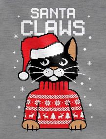 img 3 attached to Женский бейсбольный свитер с рукавом 3/4 Christmas Cat Ugly Sweater