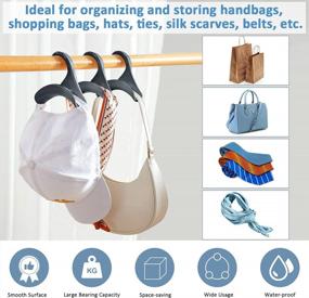 img 3 attached to Organize Your Handbags And Accessories With DricRoda'S Portable Purse Hanger Hook: Space-Saving Closet Storage, Holds Purses, Hats, Scarves, And More - 6 Pack