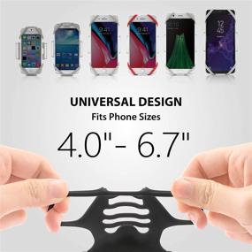 img 3 attached to 📱 Беговой браслет Bone Run Tie Holder для телефона Apple iPhone 13 12 11 Pro Max Mini XS XR X 8 7 Samsung Galaxy S10 S9 S8, черный, размер браслета 9.8-15.7" | Размер телефона 4-6.7" - Комфортный и надежный аксессуар для фитнеса