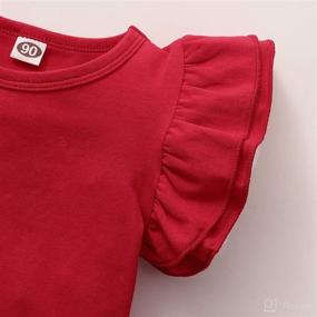 img 1 attached to Toddler Baby Girl Cotton T Shirts with Ruffle Top - Solid Color Basic Plain Shirt Clothes for Kids