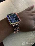 img 1 attached to Bling Rhinestone Metal Link Apple Watch Band For Women - Compatible With Series 1-8 And SE review by Dusty Wonsley