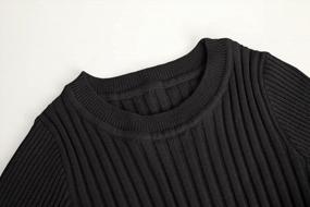 img 2 attached to Girls Knit Sweater Pleated A-Line Swing Dress With Long Sleeve Ribbed Uniform