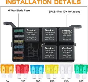 img 3 attached to 12-Slot Fuse Relay Box: A Comprehensive Solution with 6 Relays, 6 ATC/ATO Fuses, and 41 Metallic Pins for Automotive, Jeep, Boat, Car, Marine Engine Bay