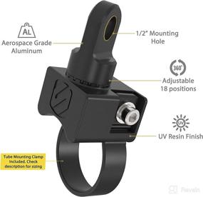 img 3 attached to Scosche PSM21006-175 BaseClamp Adjustable Whip/Flag Mount Base with 1.75” Tube Clamp - ATV, UTV, and Side x Side Compatible, Black